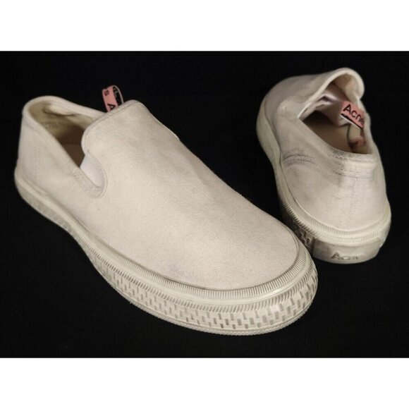 Acne Studios Distressed Ballow Tumbled Slip On Sneaker 37 7 Womens Beige $280 - Picture 2 of 10